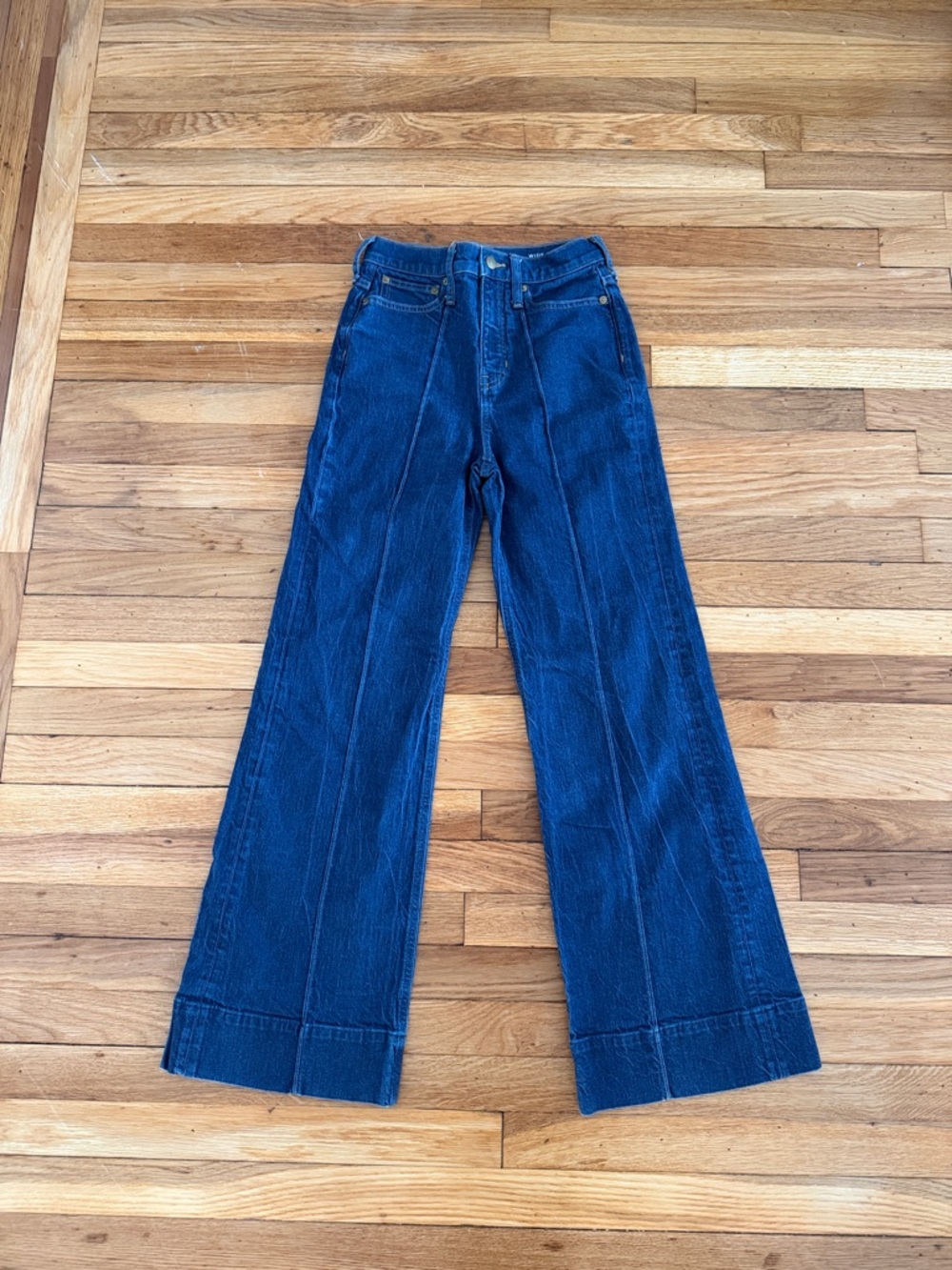 J. Crew Dark Blue Wide-Leg Jeans